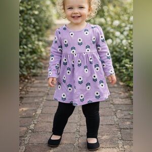 Old Navy Lavender Floral Dress with Black Leggings